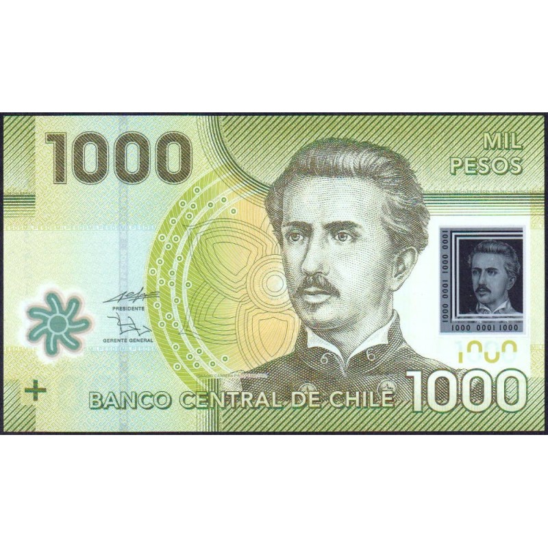 Chili - Pick 161a - 1'000 pesos - Série AA - 2010 - Polymère - Etat : NEUF