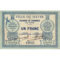 Le Havre - Pirot 68-10 - 1 franc - 1915 - Etat : TTB