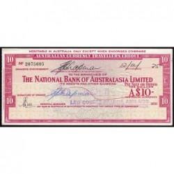 Australie - Chèque Voyage - National Bank - 10 dollars - 1975 - Etat : SUP+