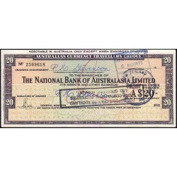 Australie - Nouv. Zélande - Chèque Voyage - National Bank - 20 dollars - 1975 - Etat : SUP+