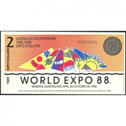 Bicentenaire de l'Australie - World Expo 88 - 2 dollars - 1988 - Etat : SPL