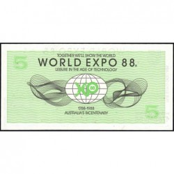 Bicentenaire de l'Australie - World Expo 88 - 5 dollars - 1988 - Etat : NEUF