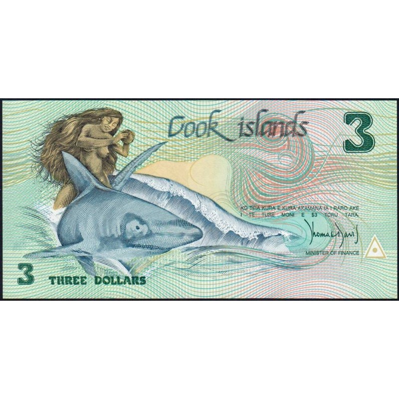 Cook (îles) - Pick 3a - 3 dollars - Série AAL - 1987 - Etat : NEUF