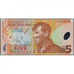Nouvelle Zélande - Pick 185b - 5 dollars - Série BH - 2009 - Polymère - Etat : NEUF