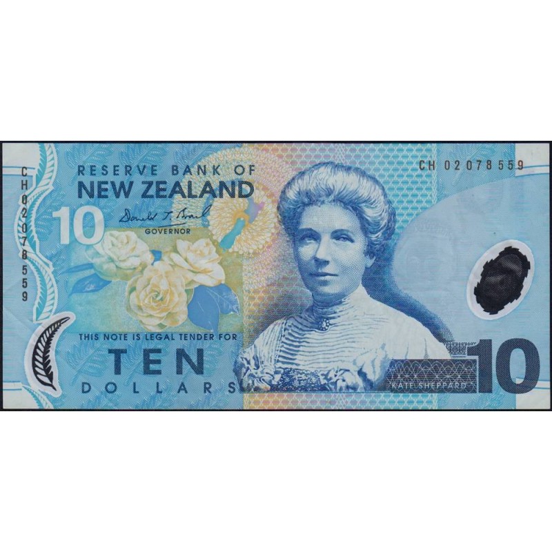Nouvelle Zélande - Pick 186a - 10 dollars - Série CH - 2002 - Polymère - Etat : TB+