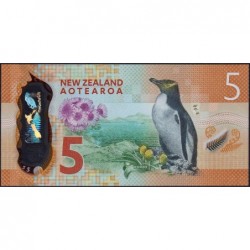 Nouvelle Zélande - Pick 191a - 5 dollars - Série AE - 2015 - Polymère - Etat : NEUF