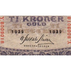 Norvège - Pick 8c - 10 kroner - Série Y - 1939 - Etat : TTB
