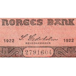 Norvège - Pick 14b - 2 kroner - Sans série - 1922 - Etat : TTB+ à SUP