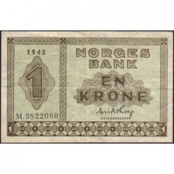 Norvège - Pick 15b - 1 krone - Série M - 1948 - Etat : TB+ à TTB