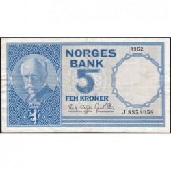 Norvège - Pick 30g - 5 kroner - Série J - 1962 - Etat : TTB