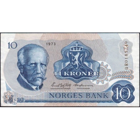 Norvège - Pick 36br (remplacement) - 10 kroner - Série QR - 1973 - Etat : SUP