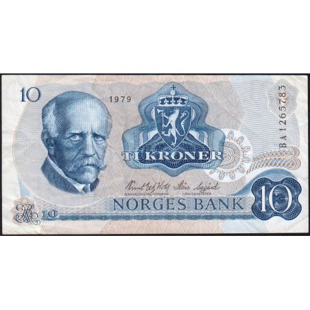 Norvège - Pick 36c - 10 kroner - Série BA - 1979 - Etat : TTB