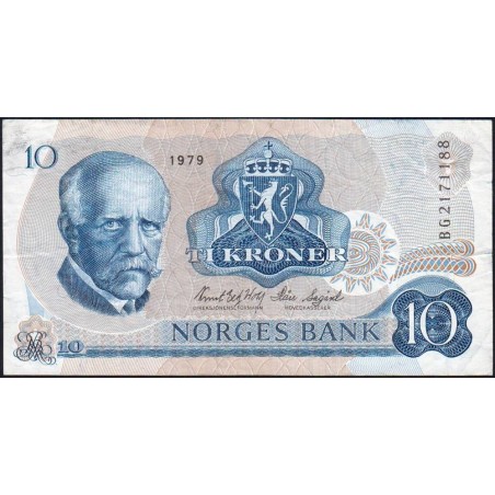 Norvège - Pick 36c - 10 kroner - Série BG - 1979 - Etat : TB+