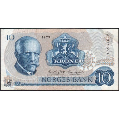 Norvège - Pick 36c - 10 kroner - Série BW - 1979 - Etat : TTB