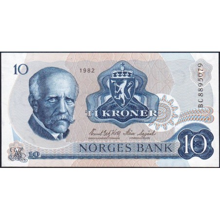 Norvège - Pick 36c - 10 kroner - Série BC - 1982 - Etat : pr.NEUF