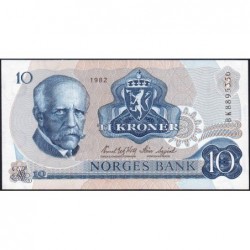 Norvège - Pick 36c - 10 kroner - Série BK - 1982 - Etat : pr.NEUF