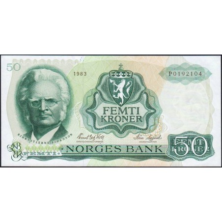 Norvège - Pick 37d - 50 kroner - Série P - 1983 - Etat : SUP