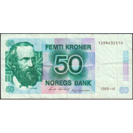 Norvège - Pick 42e - 50 kroner - Sans série - 1989 - Etat : TB