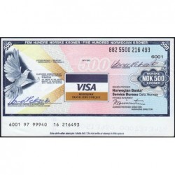 Norvège - Chèque de voyage - Norwegian Banks - 500 kroner - 1998 - Etat : TTB+