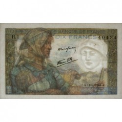 F 08-01 - 11/09/1941 - 10 francs - Mineur - Série H.1 - Etat : SPL