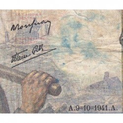 F 08-02 - 09/10/1941 - 10 francs - Mineur - Série Q.2 - Etat : B+