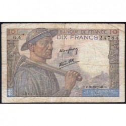 F 08-02 - 09/10/1941 - 10 francs - Mineur - Série G.4 - Etat : TB-