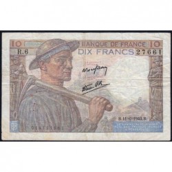 F 08-03 - 11/06/1942 - 10 francs - Mineur - Série R.6 - Etat : TB+