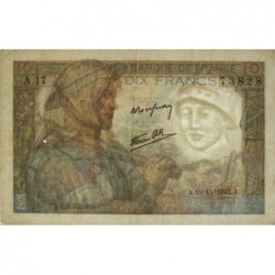 F 08-05 - 19/11/1942 - 10 francs - Mineur - Série A.17 - Etat : TTB