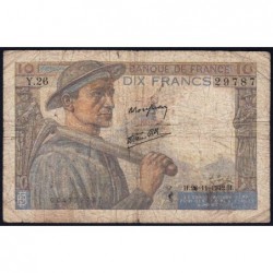 F 08-06 - 26/11/1942 - 10 francs - Mineur - Série Y.26 - Etat : B