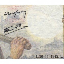 F 08-06 - 26/11/1942 - 10 francs - Mineur - Série H.29 - Etat : TB+