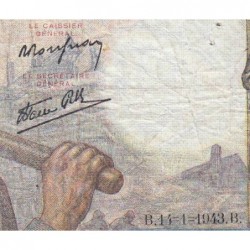 F 08-07 - 14/01/1943 - 10 francs - Mineur - Série N.36 - Etat : TB+