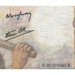 F 08-08 - 25/03/1943 - 10 francs - Mineur - Série W.43 - Remplacement - Etat : TB+