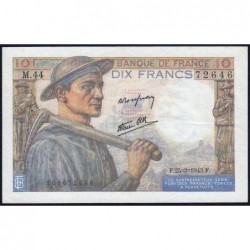 F 08-08 - 25/03/1943 - 10 francs - Mineur - Série M.44 - Etat : TTB+