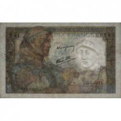 F 08-12 - 22/06/1944 - 10 francs - Mineur - Série D.91 - Etat : SUP