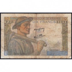 F 08-15 - 26/09/1946 - 10 francs - Mineur - Série P.115 - Etat : B