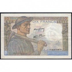 F 08-15 - 26/09/1946 - 10 francs - Mineur - Série H.118 - Etat : TTB
