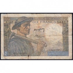 F 08-18 - 30/10/1947 - 10 francs - Mineur - Série S.147 - Etat : B