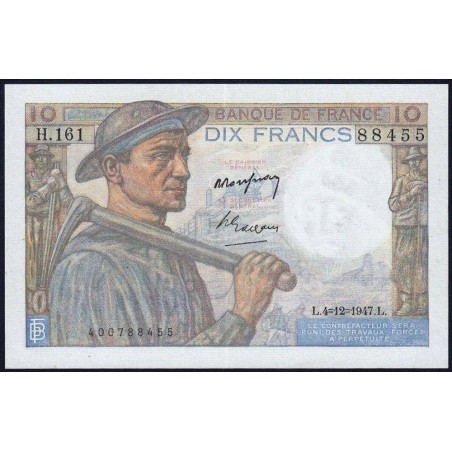 F 08-19 - 04/12/1947 - 10 francs - Mineur - Série H.161 - Etat : SPL