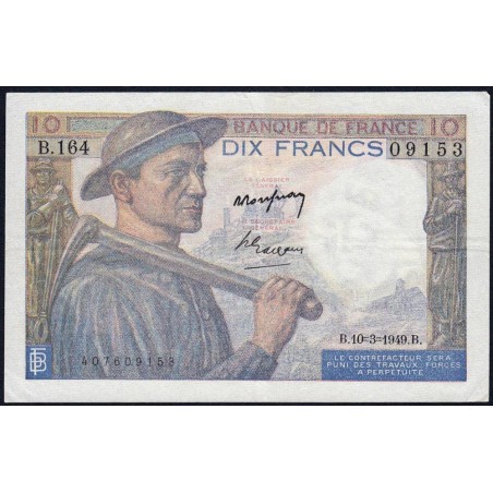 F 08-20 - 10/03/1949 - 10 francs - Mineur - Série B.164 - Etat : SUP-
