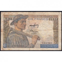 F 08-20 - 10/03/1949 - 10 francs - Mineur - Série T.164 - Etat : B