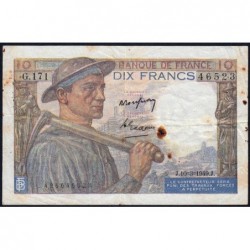 F 08-20 - 10/03/1949 - 10 francs - Mineur - Série G.171 - Etat : TB-