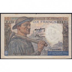 F 08-20 - 10/03/1949 - 10 francs - Mineur - Série F.173 - Etat : TB+