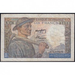F 08-20 - 10/03/1949 - 10 francs - Mineur - Série S.174 - Etat : TB-