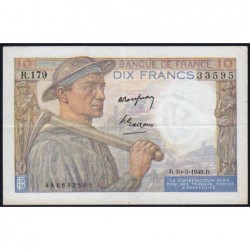 F 08-20 - 10/03/1949 - 10 francs - Mineur - Série R.179 - Etat : SUP