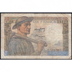 F 08-21 - 07/04/1949 - 10 francs - Mineur - Série C.185 - Etat : B+