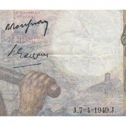 F 08-21 - 07/04/1949 - 10 francs - Mineur - Série A.191 - Etat : TB+