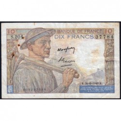 F 08-22 - 30/06/1949 - 10 francs - Mineur - Série S.204 - Etat : TB+