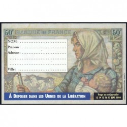 Chaumont - Bon de la libération - 50 francs - Mineur - 13/09/1994 - Etat : NEUF