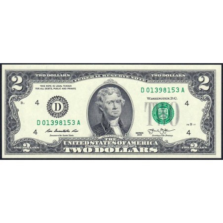 Etats Unis - Pick 538 - 2 dollars - Série D A - 2013 - Cleveland - Etat : NEUF