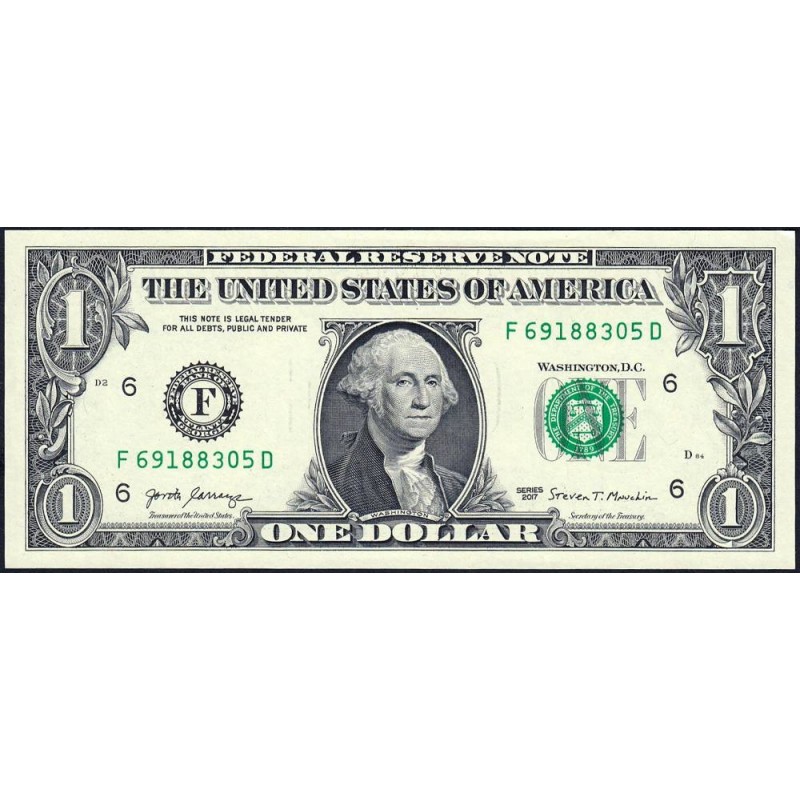 Etats Unis - Pick 544a_1 - 1 dollar - Série F D - 2017 - Atlanta - Etat : NEUF